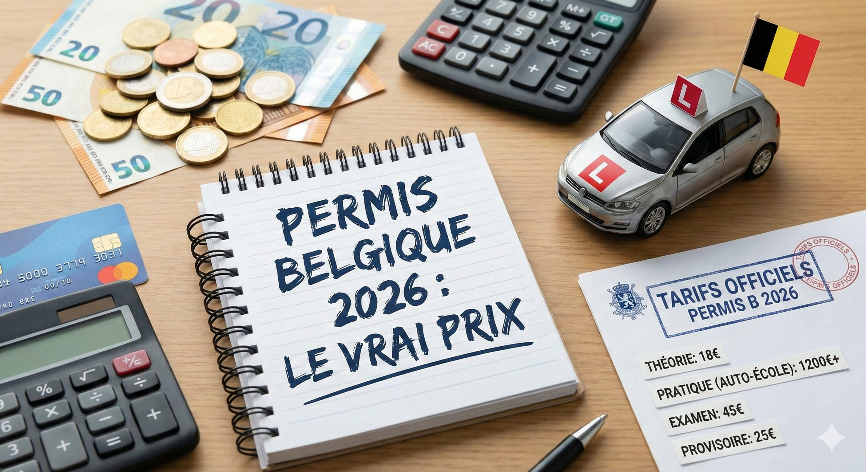 Combien coûte vraiment le permis de conduire en Belgique en 2026 ?