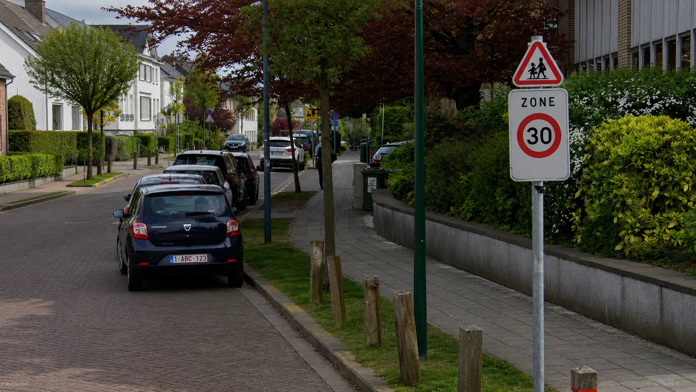Entrée de zone 30 aux abords d'une école