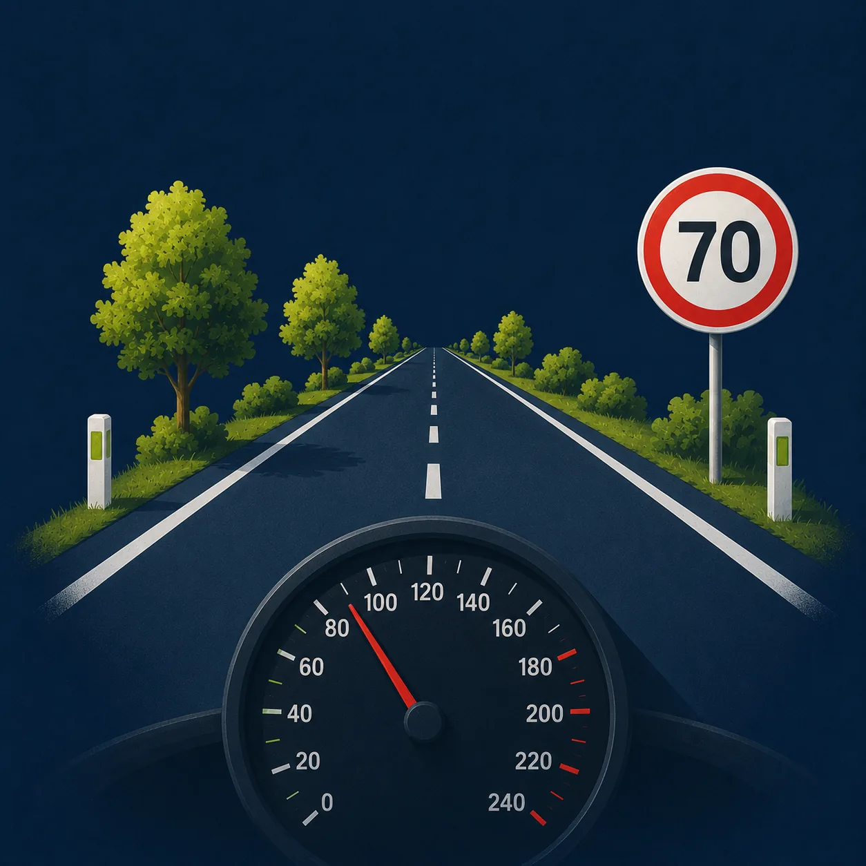 Illustration — La vitesse, les distances & le freinage