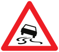 Panneau belge A9 - Chaussee glissante