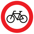 Panneau belge - Interdit aux cyclistes