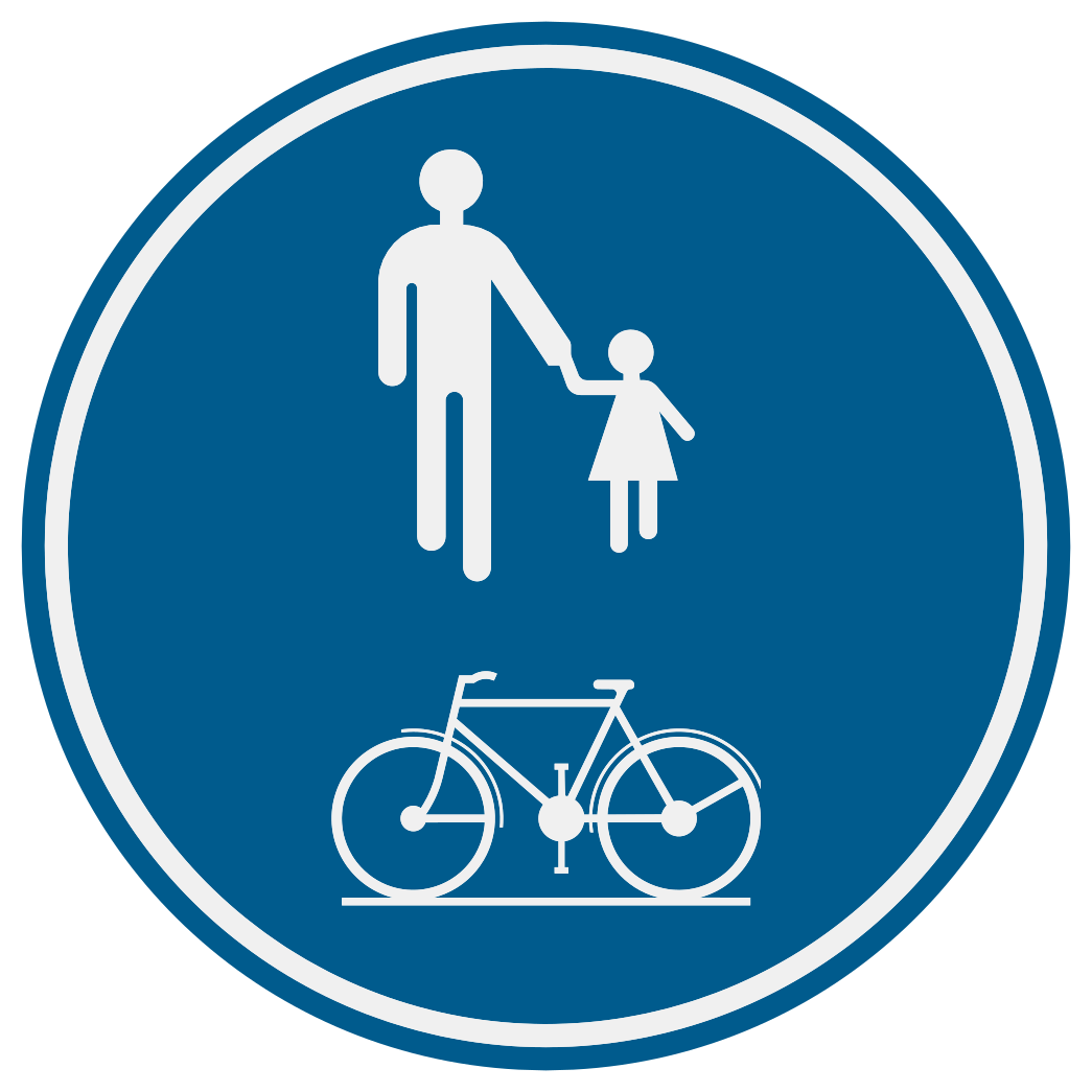 Voie commune pour piétons et cyclistes
