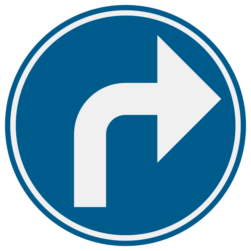Obligation de tourner à droite au prochain carrefour