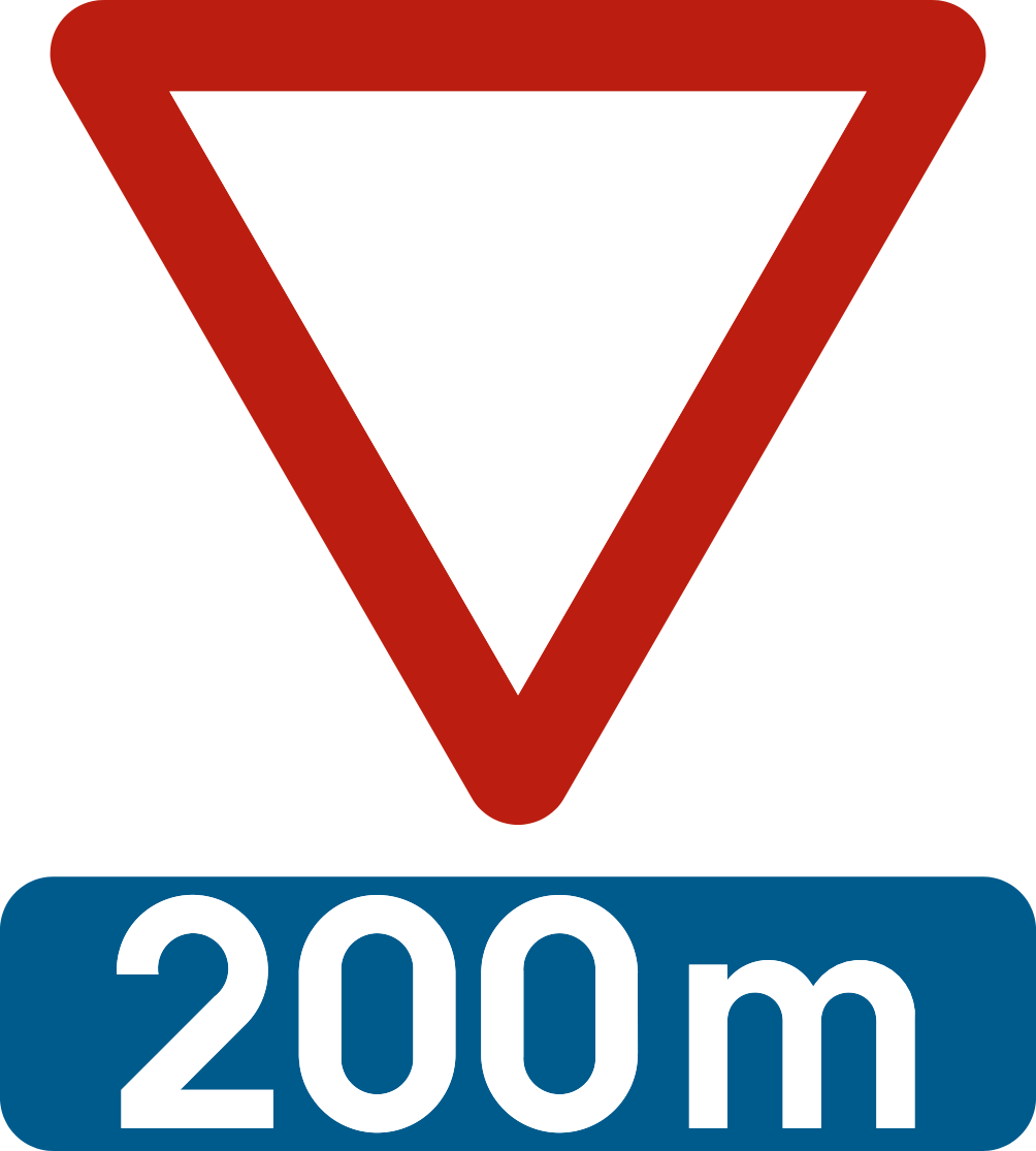 Annonce d'un cédez le passage à 150 m